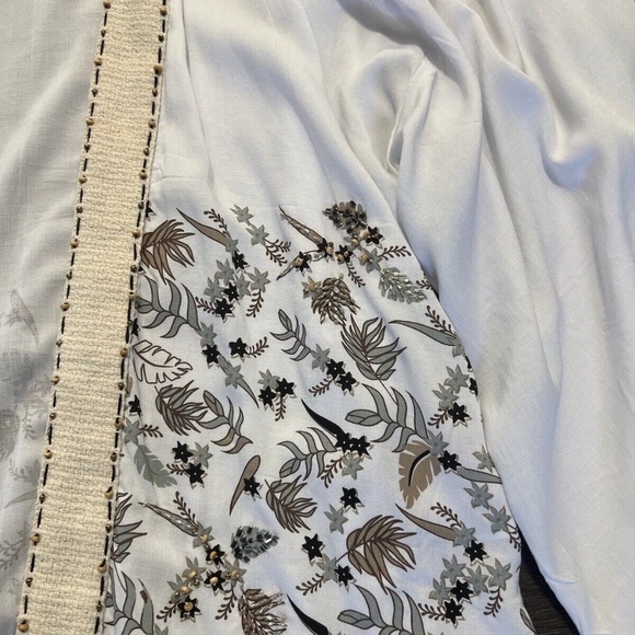 SKEMO Beach Open Cardigan Cover-up Lightweight Tassels White Size Small *NEW* - Picture 5 of 6